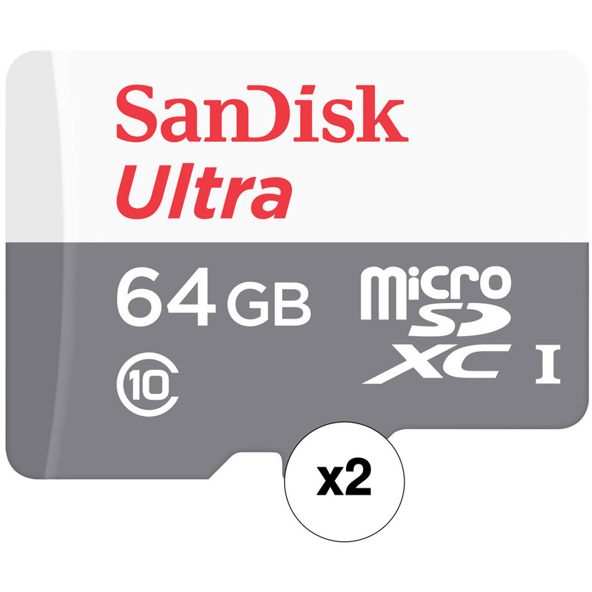 SanDisk 64GB Ultra UHS-I microSDXC Memory Card (2-Pack)