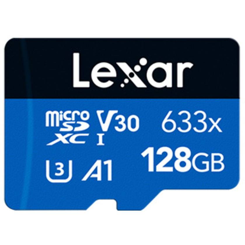 Lexar 128GB High-Performance 633x UHS-I microSDXC Memory Card with SD Adapter