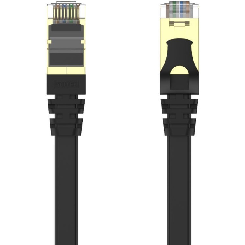 UNITEK CAT 7 Black Flat SSTP 32AWG Patch Lead (10m)