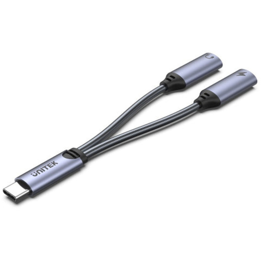 UNITEK 2-in-1 USB-C to USB-C Headset Jack & Charging Connector