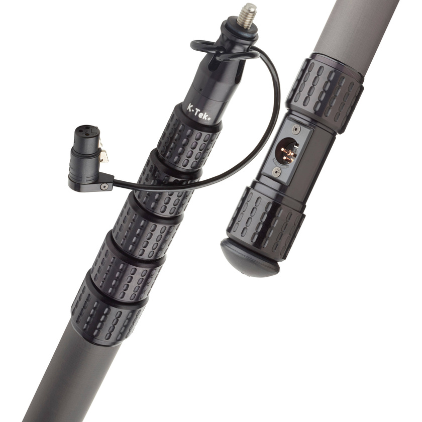 K-Tek KP5CCR Mighty Boom 6-Section Graphite Traveller Boompole, Coiled Cable & XLR Side Exit (1.6m)