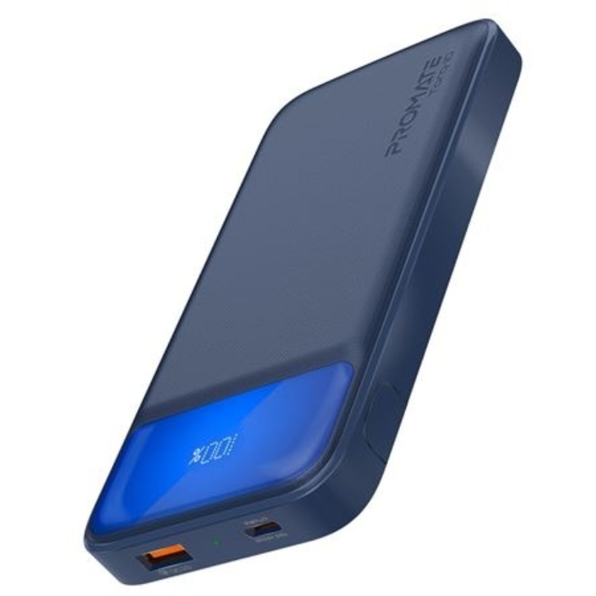 Promate Torq 20000mAh Super-Slim Power Bank With Smart LED Display (Blue)