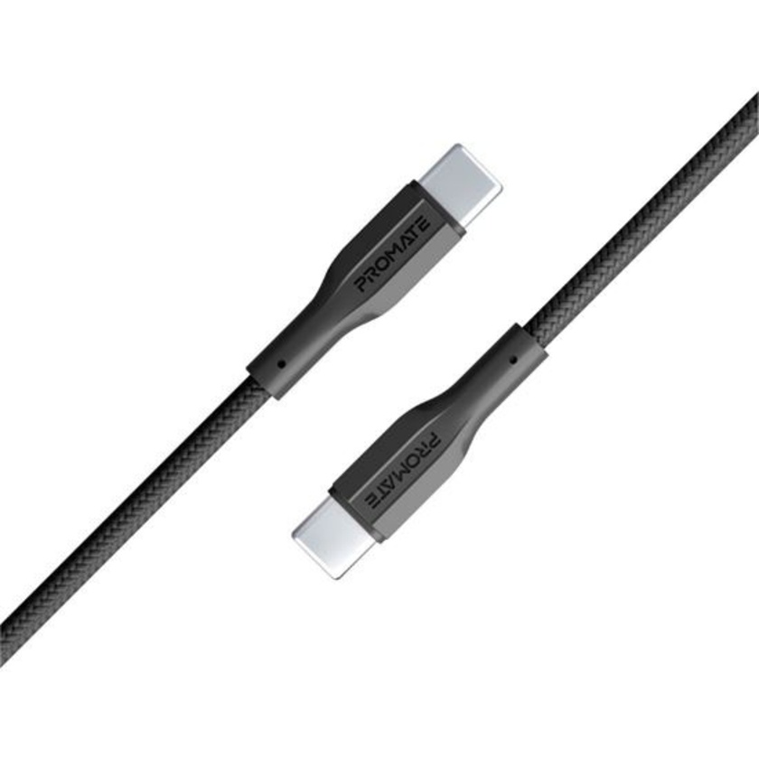 Promate USB-C to USB-C Super Flexible Cable (Black, 1m)