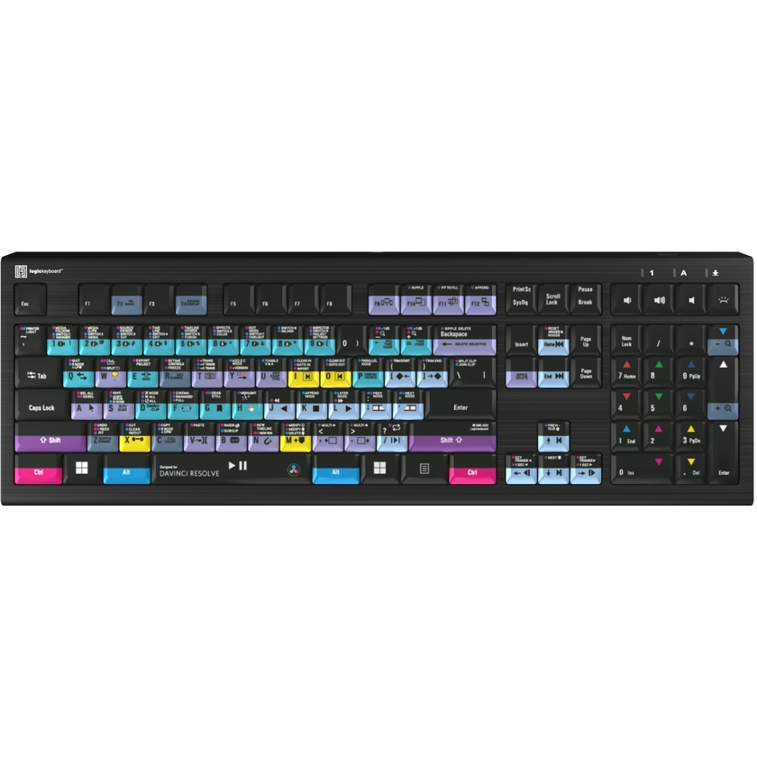 Logickeyboard ASTRA 2 Backlit Keyboard for DaVinci Resolve 18 and 19 (Windows, US English)
