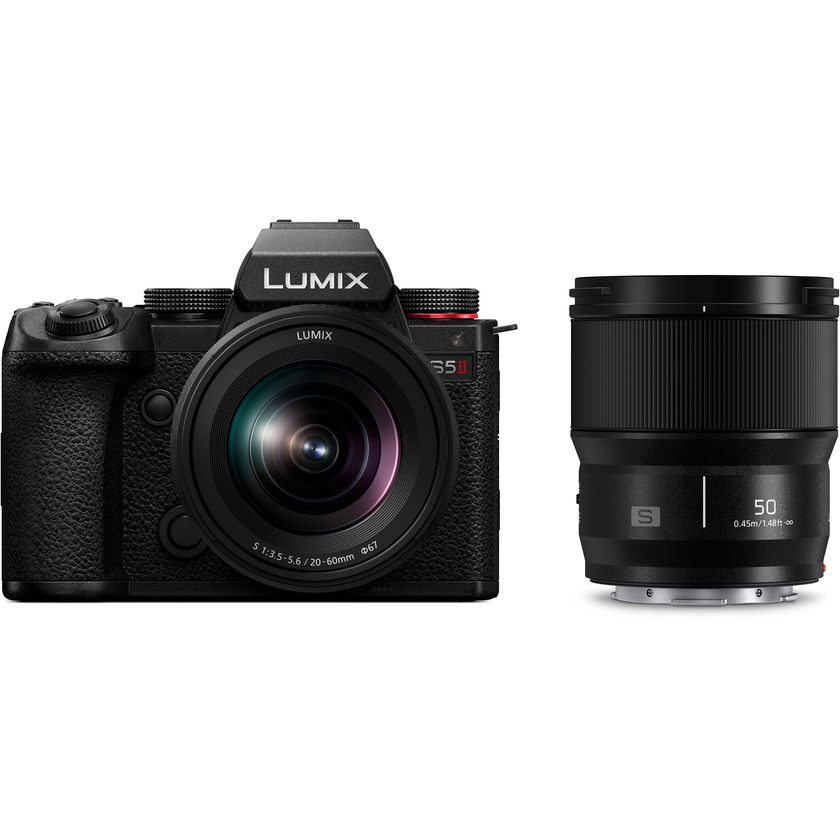 Panasonic Lumix S5 II Mirrorless Digital Camera with 50mm F1.8 & 20-60mm Lenses