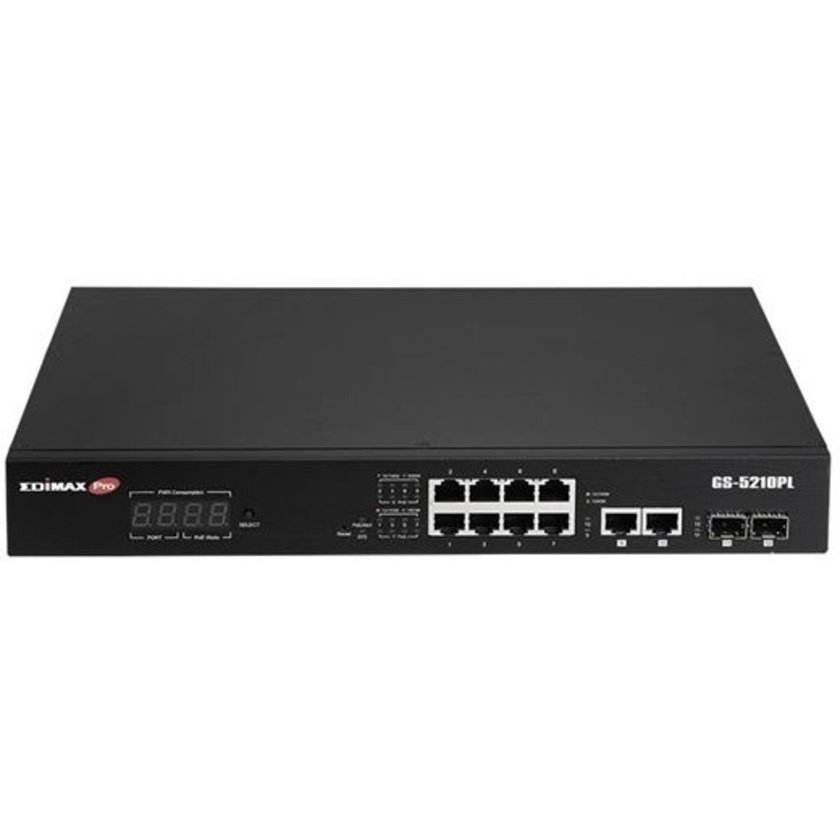 EDIMAX 12-Port Surveillance Long Range Gigabit PoE+ Web Smart Switch