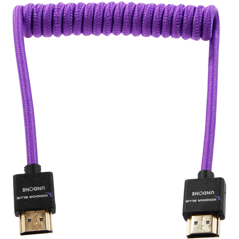 Kondor Blue Gerald Undone MK2 Coiled High-Speed HDMI Cable (30 to 60cm, Purple)