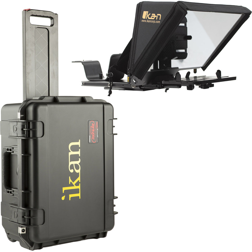 Ikan Elite Universal Tablet Teleprompter for iPad and iPad Pro with Rolling Hard Case (Version 2)