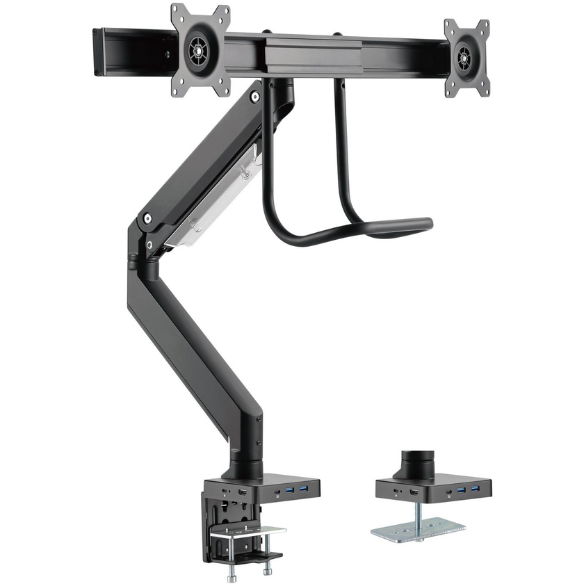 Brateck 17"-32" Dual Monitor Gas Spring Arm With Built-In Docking