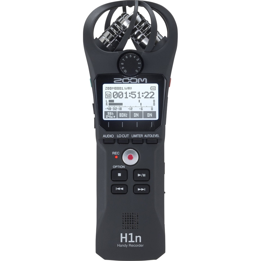 Zoom H1n-VP Portable Handy Recorder with Windscreen, AC Adapter, USB Cable & Case (Black)