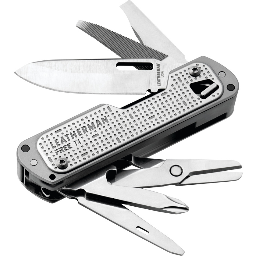 Leatherman FREE T4 Pocket Knife Multi-Tool (Stainless)