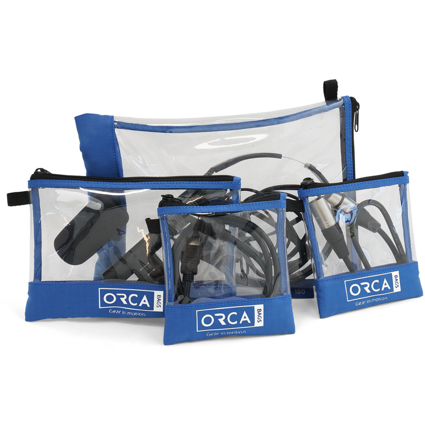 ORCA OR-180 Transparent Accessories Pouches (4 Pack)