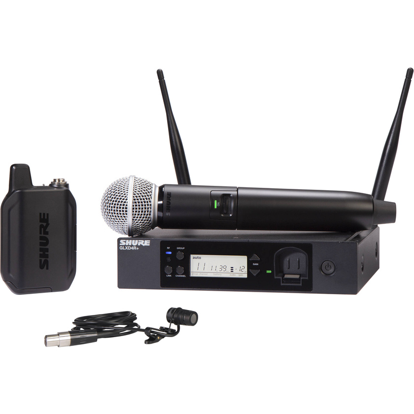 Shure GLXD124R+ Dual-Band Wireless Combo Rack System