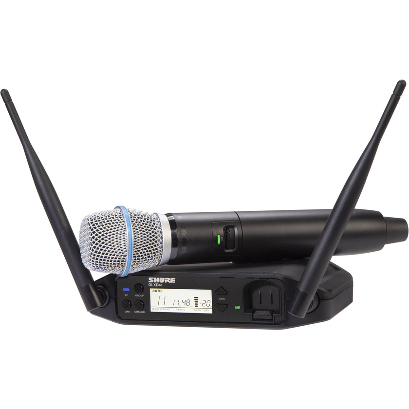 Shure GLXD24+ Dual-Band Wireless Vocal System with BETA 87A Microphone