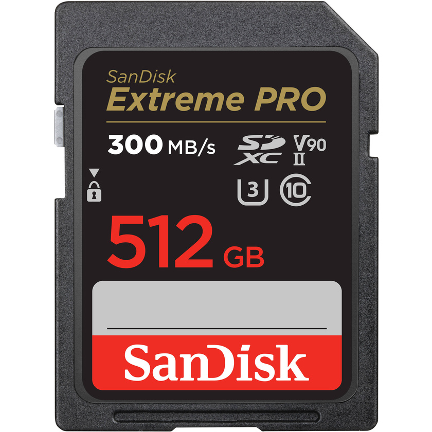 SanDisk 512GB Extreme PRO UHS-II SDXC Memory Card (300MB/s)