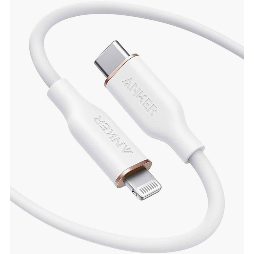 Anker PowerLine Soft USB-C to Lightning Cable (White, 1.8m)