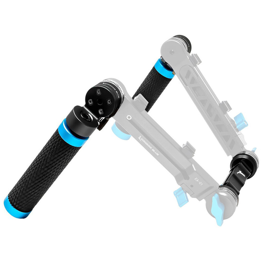Kondor Blue Quick Release Rosette Handgrip Set with Dual-Rod Clamp (Raven Black)