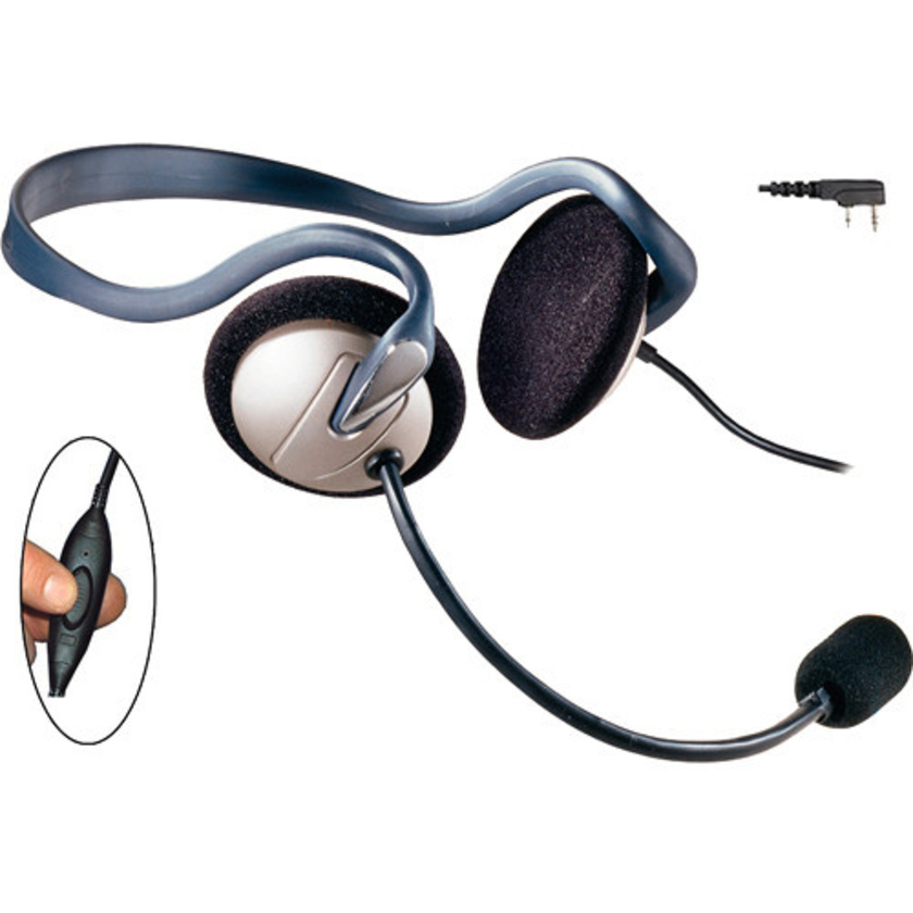 Eartec Monarch Headset with Inline PTT & 2-Pin Kenwood Connector