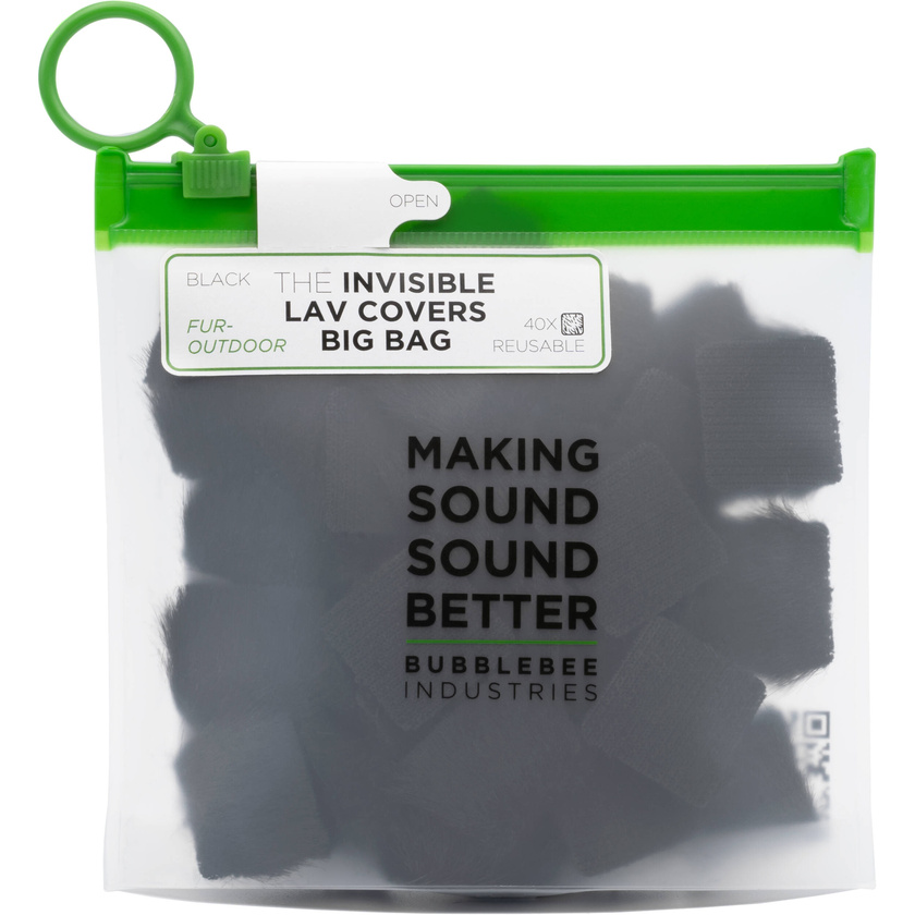 Bubblebee Industries Invisible Lav Covers Fur Outdoor Big Bag (40-Pack, Black)