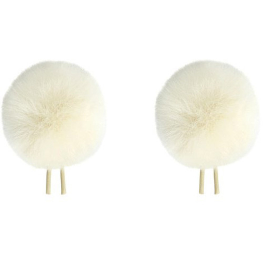 Bubblebee Industries Twin Windbubbles Imitation-Fur Windscreen Set for Lav Mics 3 to 4mm (Off-White)