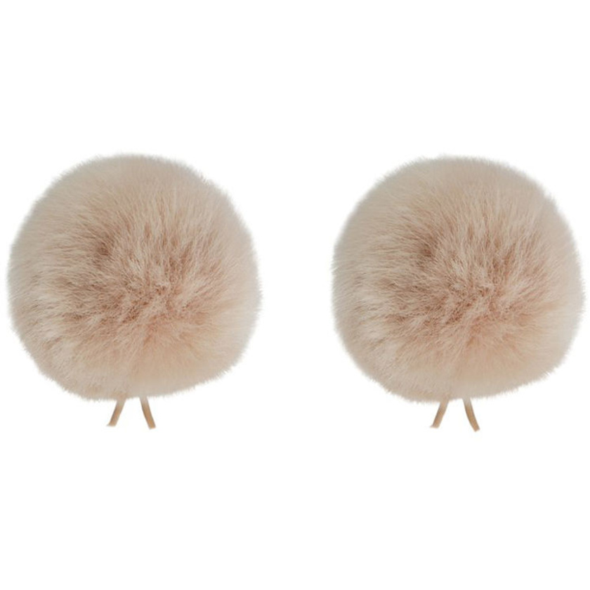 Bubblebee Industries Twin Windbubbles Imitation-Fur Windscreen Set for Lav Mics 5 to 9mm (Beige)