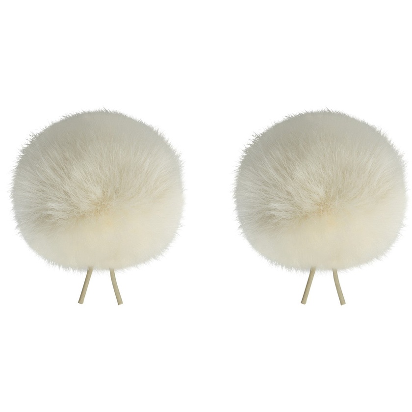 Bubblebee Industries Twin Windbubbles Imitation-Fur Windscreen Set for Lav Mics 5 to 9mm (Off-White)