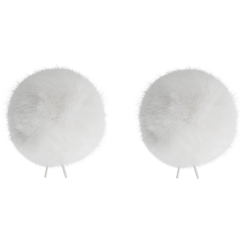 Bubblebee Industries Twin Windbubbles Imitation-Fur Windscreen Set for Lav Mics 5 to 9mm (White)