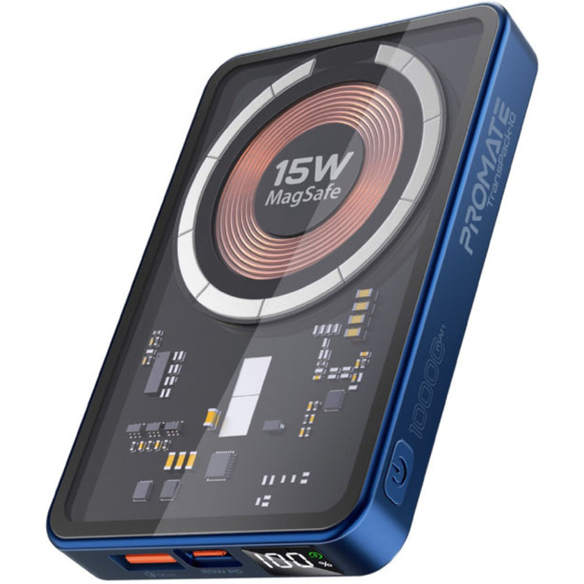 Promate TransPack-10 15W MagSafe Wireless Power Bank (Blue)