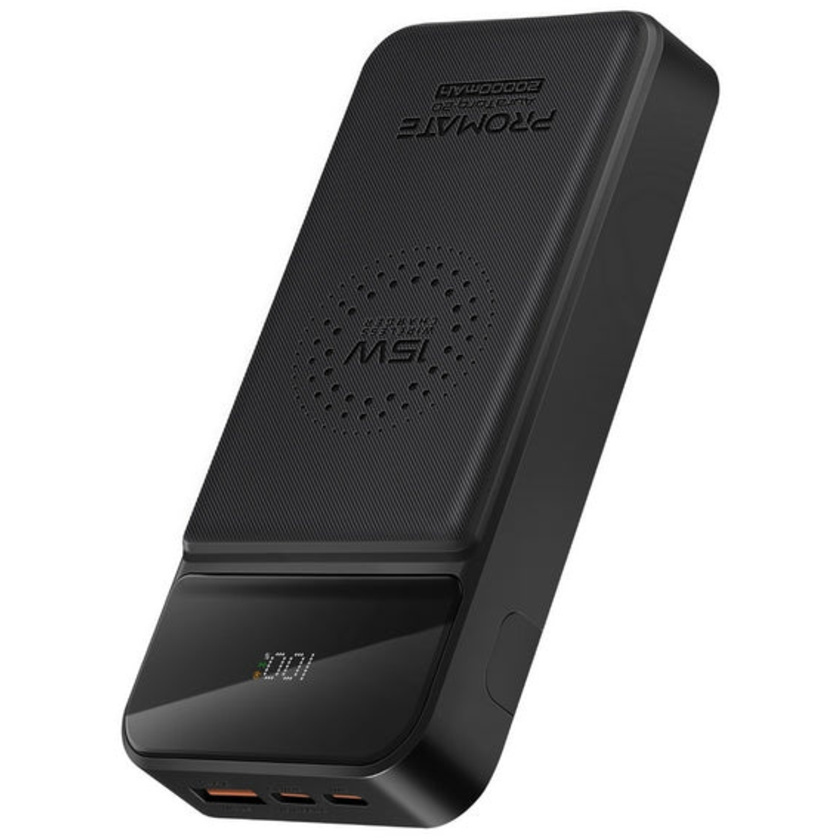 Promate AuraTorq-20 15W Wireless Power Bank (Black)