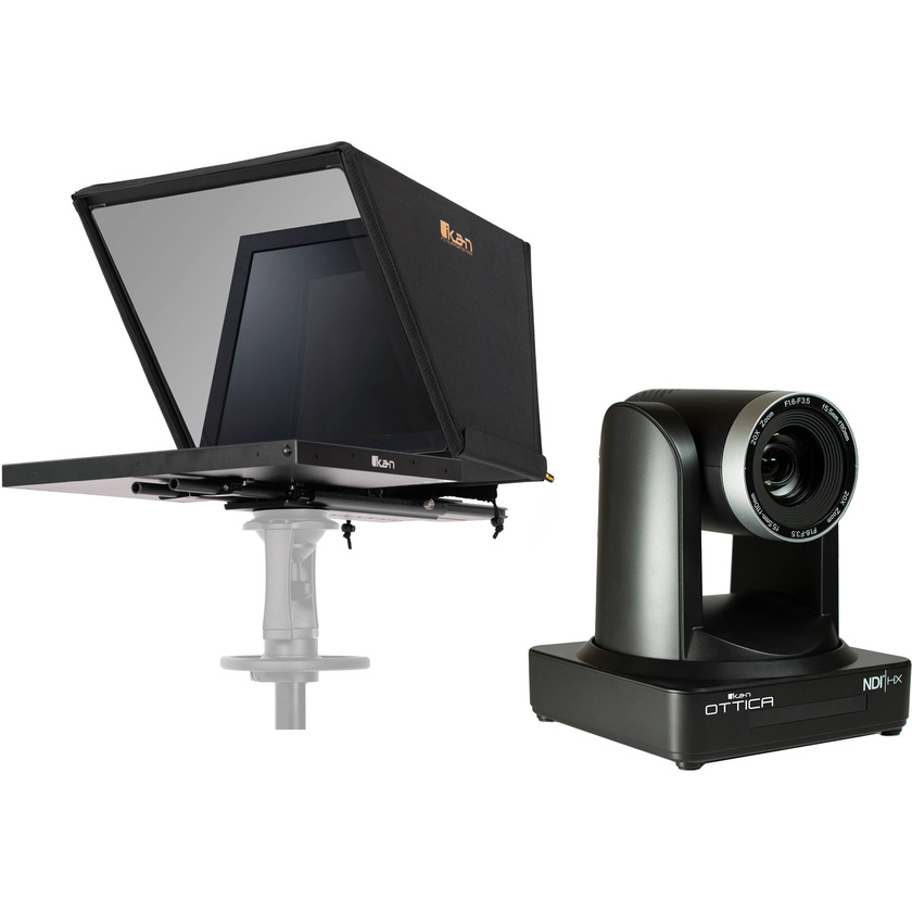 Ikan Professional 19" High-Bright PTZ-Compatible Teleprompter with OTTICA PTZ Camera