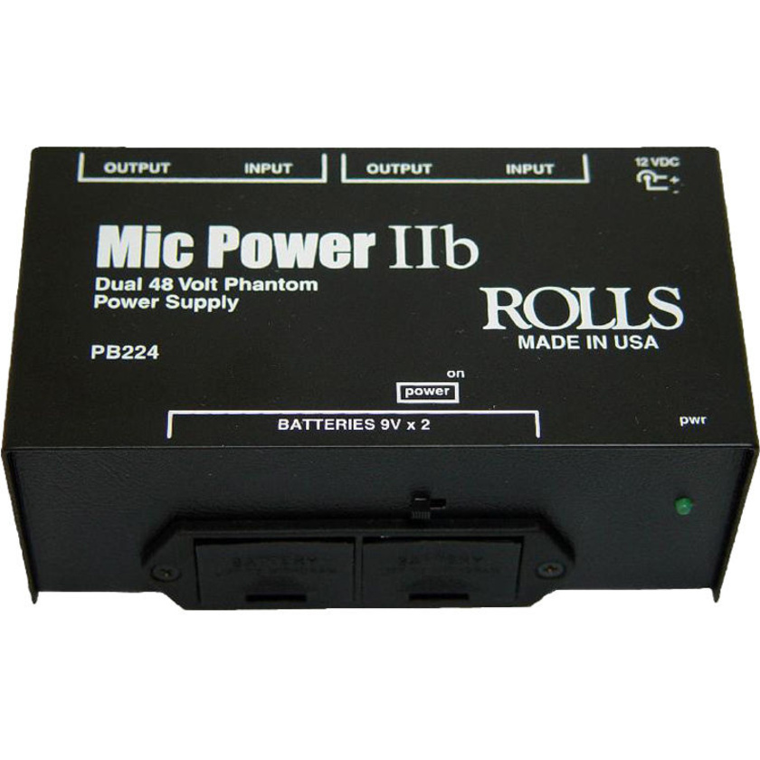 Rolls PB224 2-Channel Portable Battery Operated Phantom Power Supply