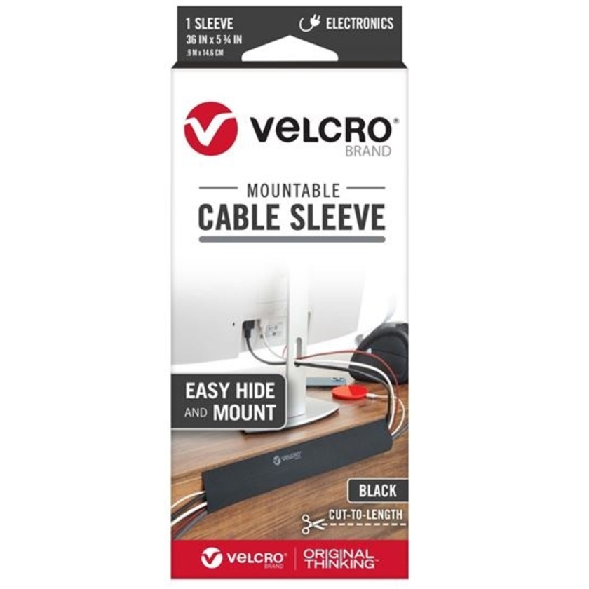 VELCRO 90 x 15cm Mountable Cable Sleeve (Black)