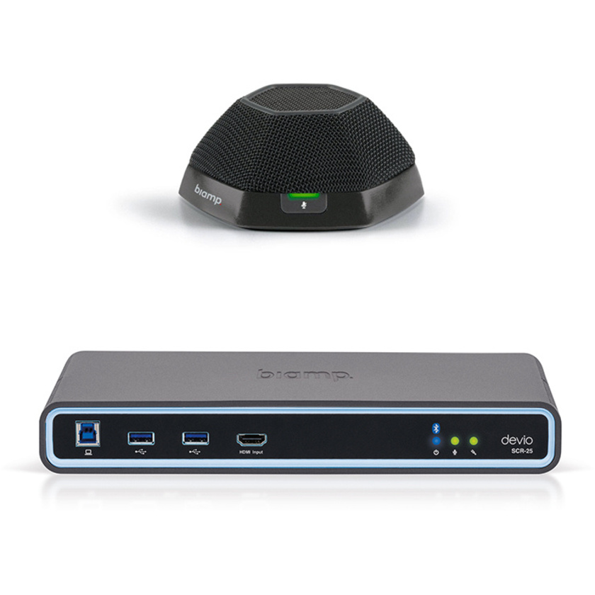 Biamp Devio SCR-25T & DTM-1 Tabletop Conferencing Bundle (Black)