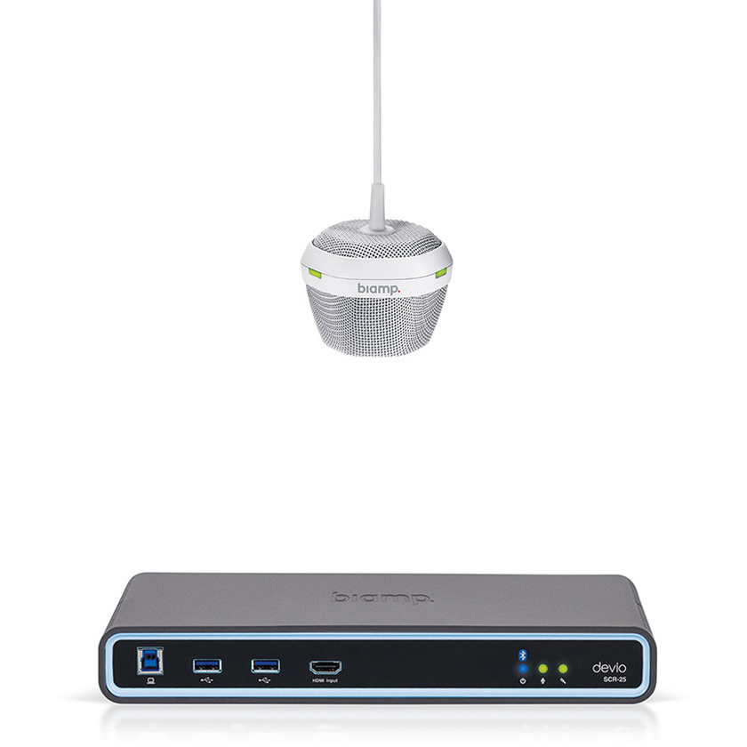 Biamp Devio SCR-25C & DCM-1 Ceiling Conferencing Bundle (White)