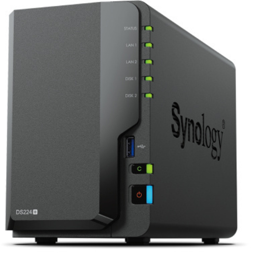 Synology DS224+ 2 Bay Diskless NAS (20TB)