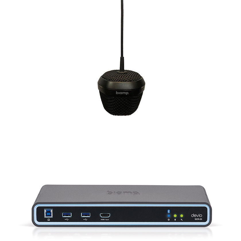 Biamp Devio SCR-25C & DCM-1 Ceiling Conferencing Bundle (Black)
