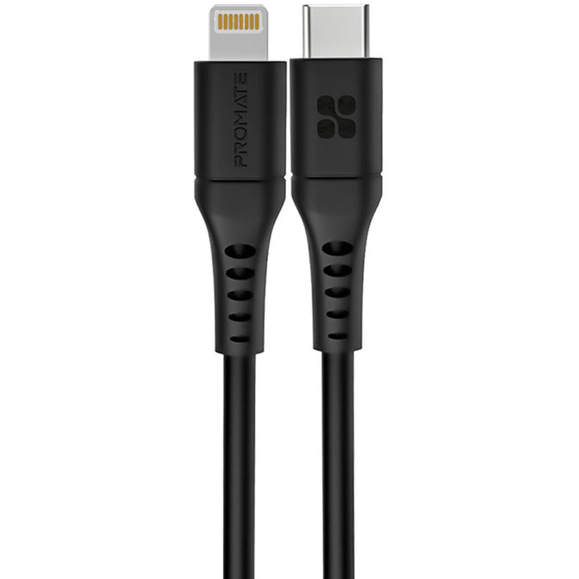 Promate PowerLink USB-C to Lightning Cable (1.2m, Black)