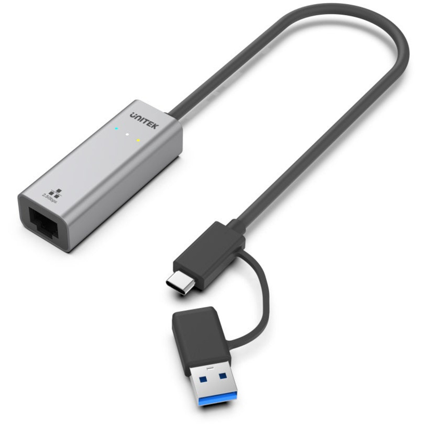 UNITEK U1313C Hybrid USB-C/ USB-A to 2.5G Gigabit Ethernet Adapter