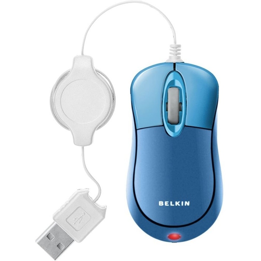 Belkin Retractable Travel Mouse - Blue