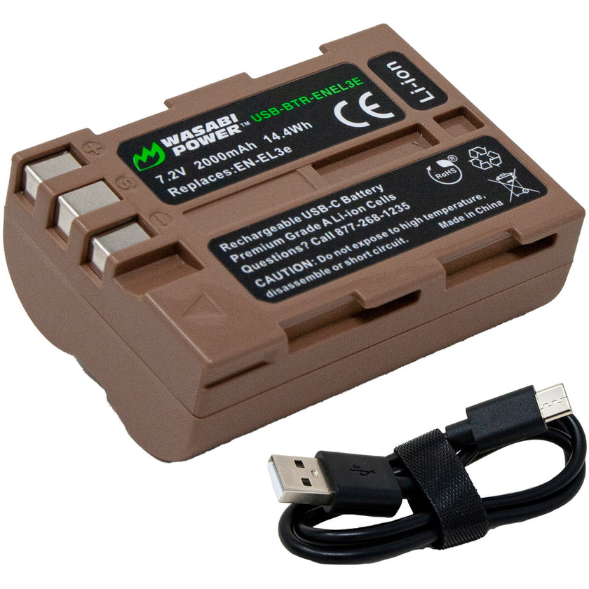 Wasabi Power EN-EL3e Battery (USB-C Charging)