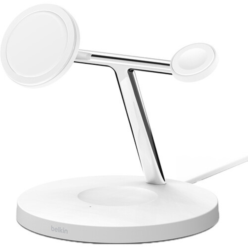 Belkin Boost Charge Pro 3-in-1 15W MagSafe Wireless Charging Stand (White)