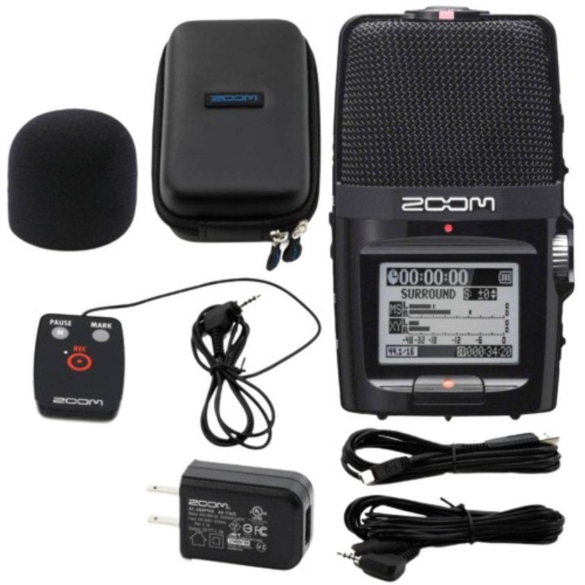 Zoom H2n Bundle Recorder with RC-2 Remote Control and Accessory Pack