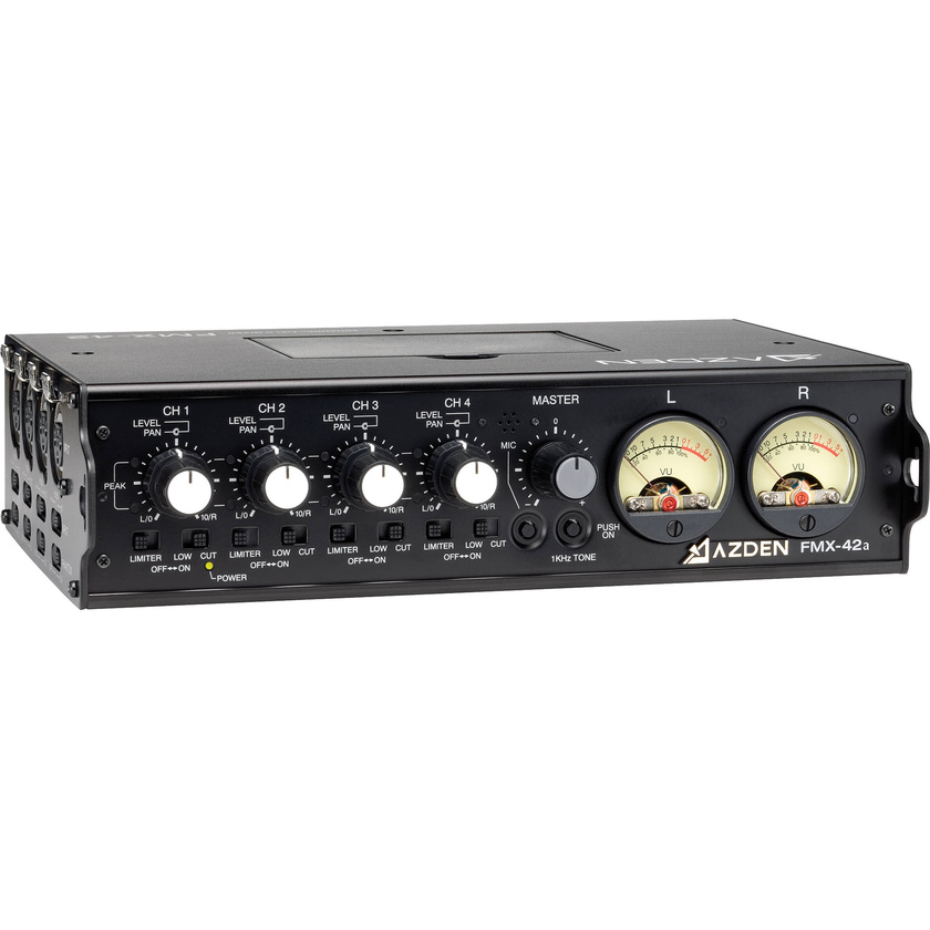 Azden FMX-42a 4-Channel Microphone Field Mixer w/ Soft Case