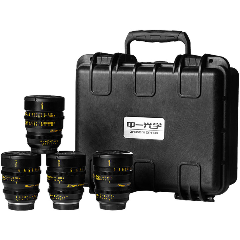 Mitakon Zhongyi 17, 25, 35 & 50mm T1 Speedmaster 4-Lens Cine Bundle Set (Micro Four Thirds)