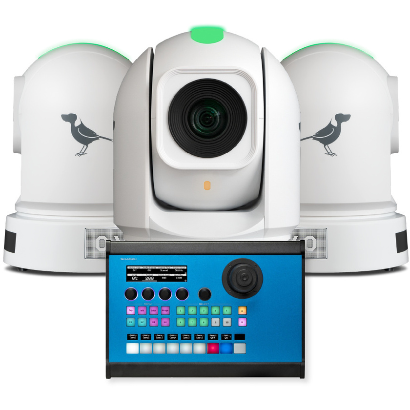 BirdDog P240 and Skaarhoj PTZ Pro 3 Camera Bundle (White)