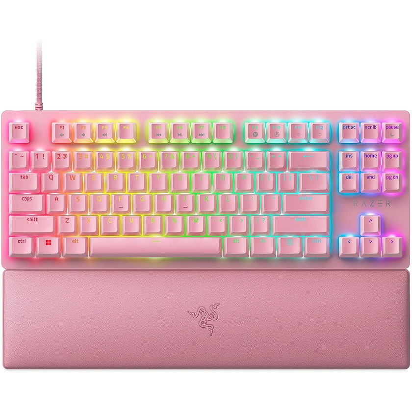 Razer Huntsman V2 Tenkeyless Gaming Keyboard (Linear, Quarts Pink)
