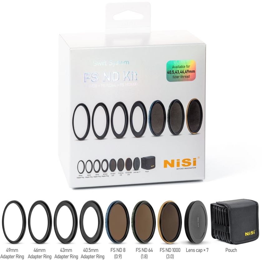 NiSi SWIFT FS ND Filter Kit for 40.5-49mm Filter Threads (ND8, ND64, ND1000)
