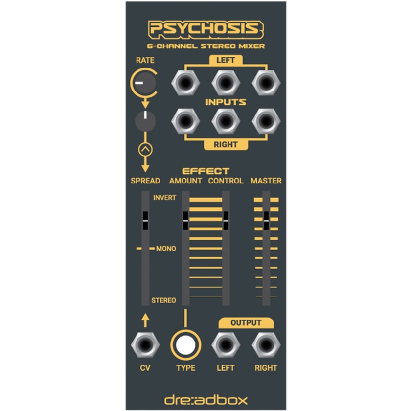 Dreadbox Psychosis 6-channel Eurorack Stereo Mixer (10 HP)