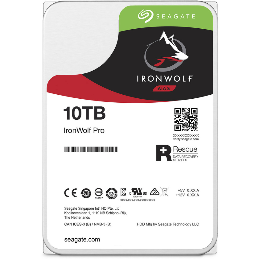 Seagate 10TB IronWolf Pro 7200 rpm SATA III 3.5" Internal NAS HDD (CMR)