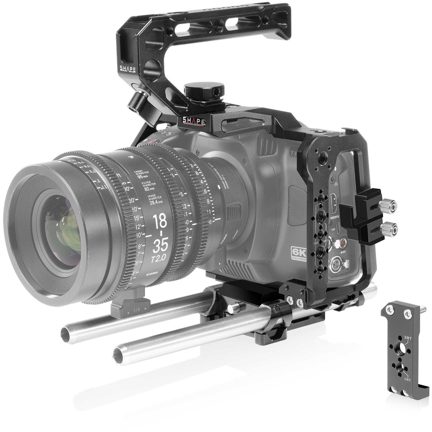 SHAPE Cage for Blackmagic Cinema Camera 6K/6K Pro/6K G2 with Top Handle & 15mm LWS Rod System